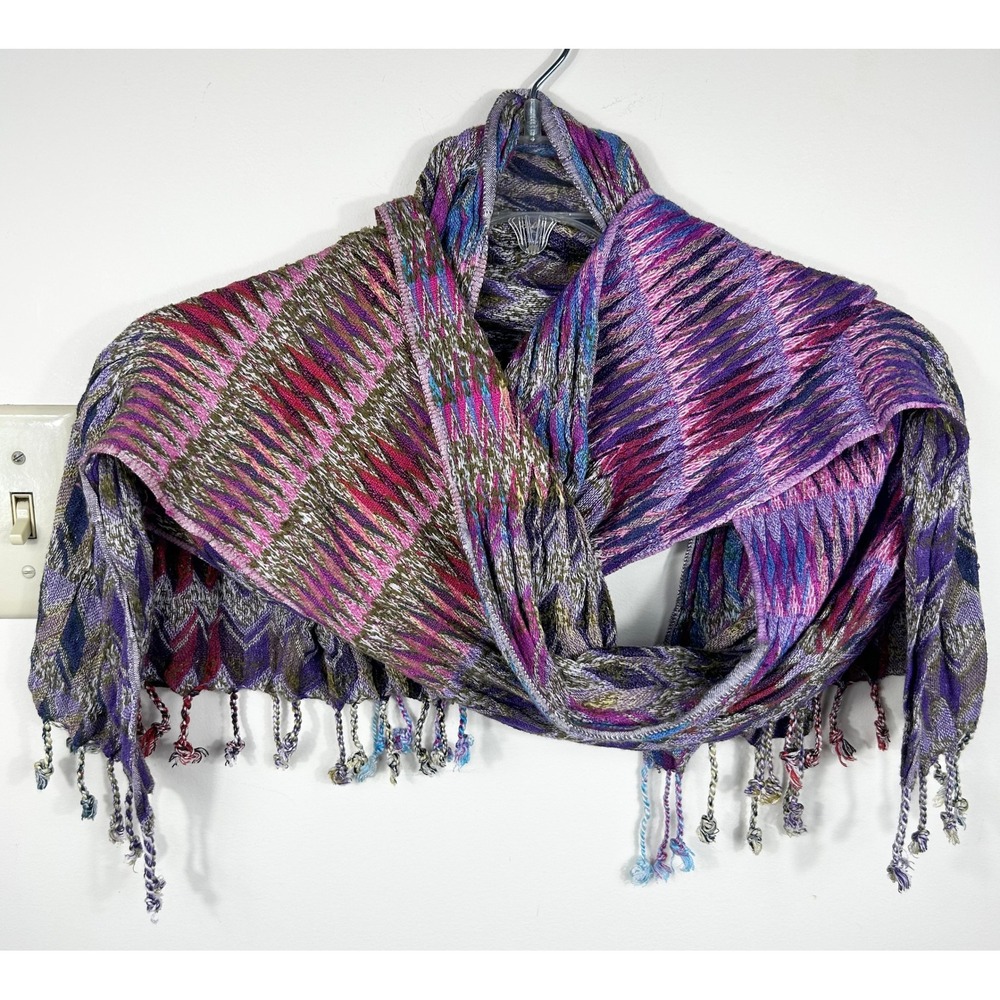 Anthropologie Vismaya Scarf Wrap Smocked Tassel India Feminine Dainty Fairy BOHO